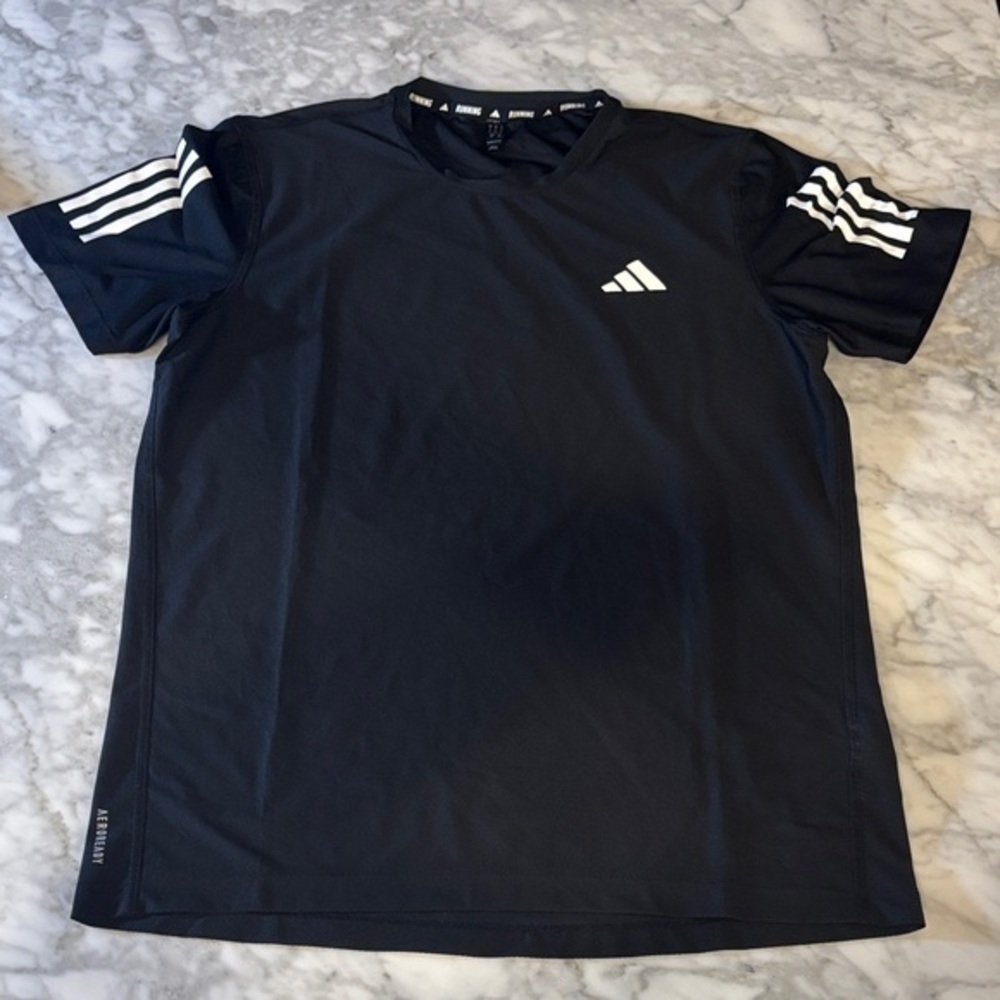 Adidas Men's “Own the Run” Black Short Sleeve Tee, size small